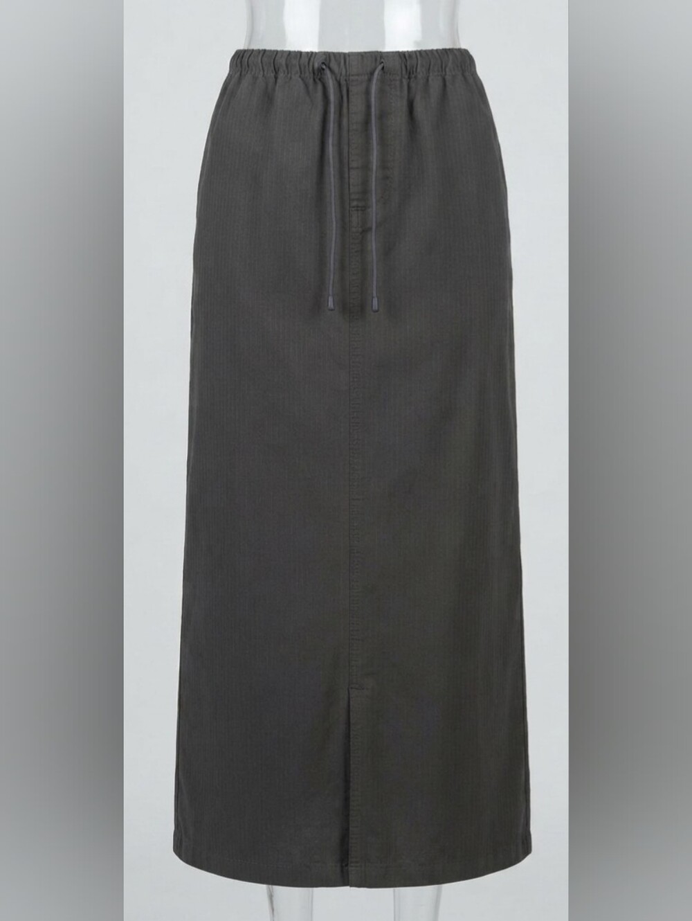 Zara Dark Gray Maxi Skirt with Drawstring Waist